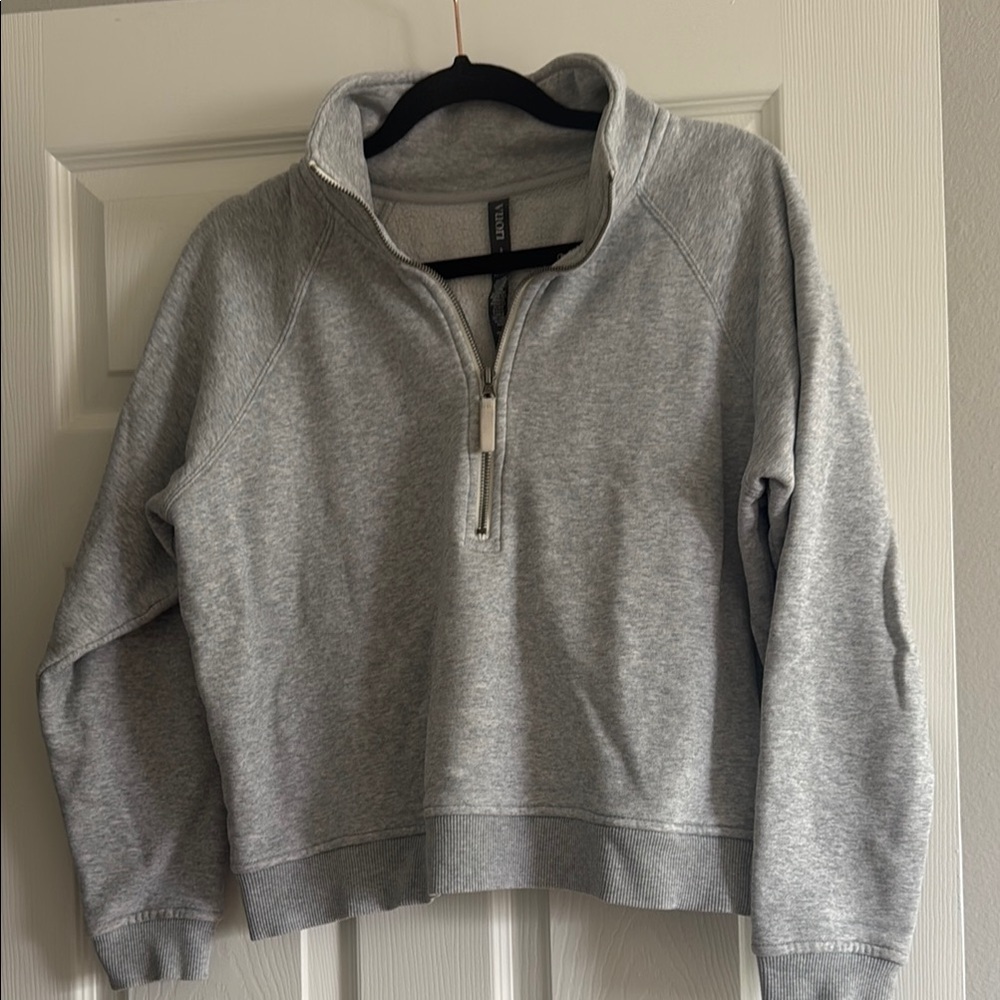 Vuori Gray Turtleneck Sweater Soft Cotton-Blend